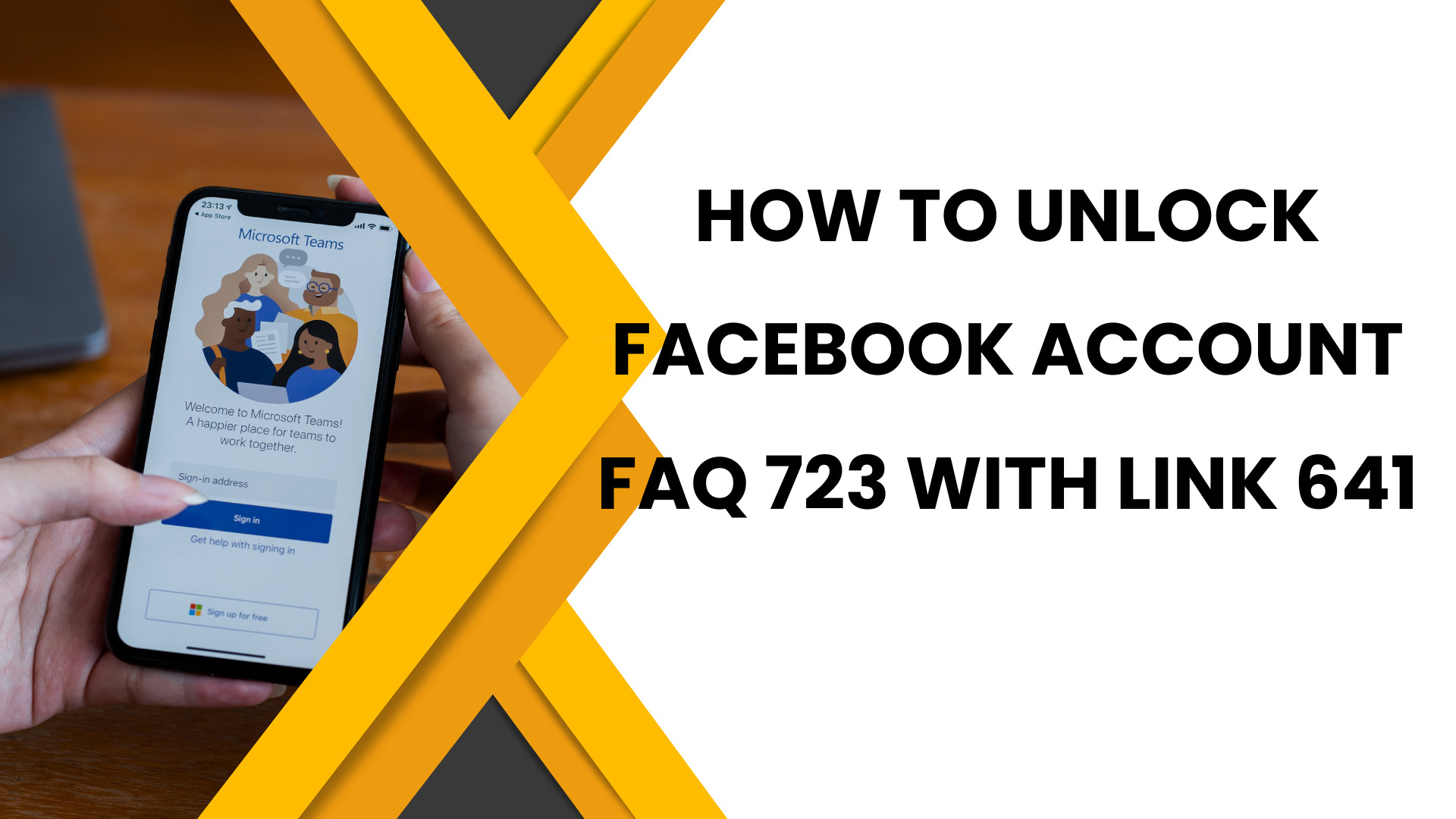 How to unlock Facebook account FAQ 723 with Link 641