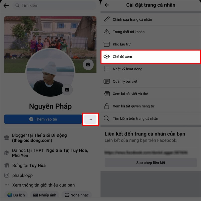 How to hide Facebook link on phone