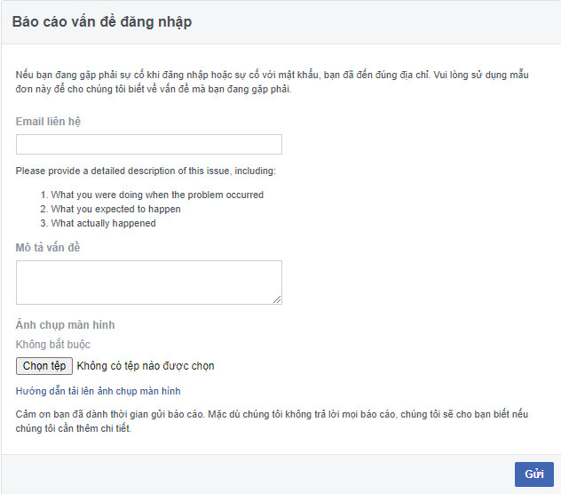 Report Facebook login problems quickly with Link 890