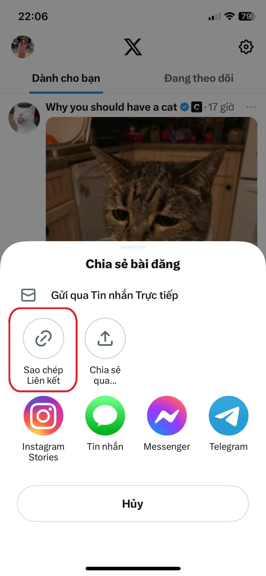 Lấy link tweet cụ thể