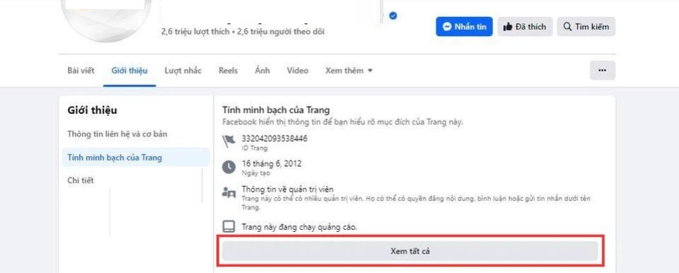 thư viện quảng cáo facebook