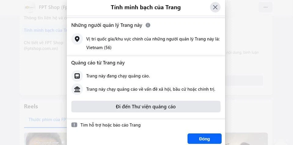 thư viện quảng cáo facebook