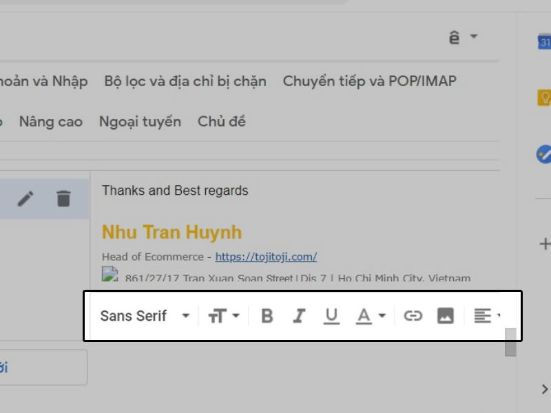 chữ ký email