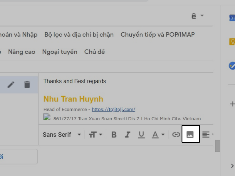 chữ ký email